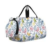 Vintage Sketch Birds - Bolsa de lona para niños, con compartimento para zapatos, multifuncional, para fin de semana, viajes, deportes, bolsa de viaje de fin de semana