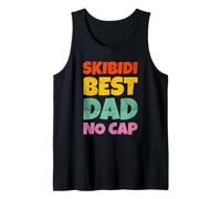 Vintage Skibidi Best Dad No Cap Dad Rizz Funny Father's Day Camiseta sin Mangas