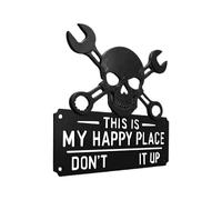 Vintage Skull Sign, Funny Wall Decor, Wooden Sign 7.8 Inch Size, Bathroom Bedroom Kitchen Office Bar Porch Garage Walls Decoration Use, Rustic Wall Art, Home Indoor Outdoor Decor Signs