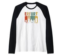 Vintage Skyline Germany-Erfurt Camiseta Manga Raglan