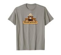 Vintage Smokey Bear and Cubs Prevent Wildfires Retro Sign Camiseta