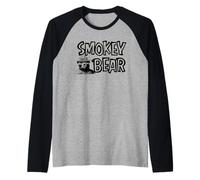 Vintage Smokey Bear Wildfire Prevention Retro Illustration Camiseta Manga Raglan