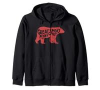 Vintage Smoky Mountains Retro Black Bear Typography Sudadera con Capucha