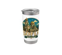 Vintage Sofía Bulgaria - Recuerdo de viaje Vaso térmico de acero inoxidable de doble pared