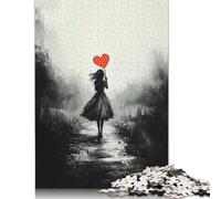 Vintage Solitude - Ragazza con palloncino a Forma di Cuore Nella Nebbia onirica Puzzle da 1000 pezzi per adulti, adolescenti dai 12 Anni in su, 38x26 cm/1000 pezzi