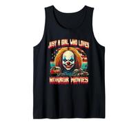 Vintage Solo Chica Que Ama Las Películas De Terror Payaso Halloween Camiseta sin Mangas