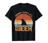 Vintage Sorry I Can't It's Week Funny Shark Gift T-Shirt Fitness Tops & Tees Cotton Men T Shirts Europe Kawaii Black M