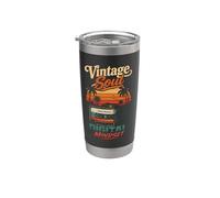 Vintage Soul Digital Mindset Retro Art Vaso térmico de acero inoxidable de doble pared