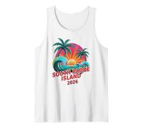 Vintage South Padre Island 2026 Besties Viaje Surf Camiseta sin Mangas