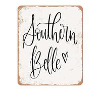 Vintage Southern Charm Metal Sign Southern Belle Rustic Wall Art Home Decor Gift 8 X 12 in