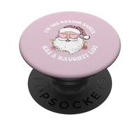 Vintage Soy la razón por la Que Papá Noel Tiene una Lista de traviesos Pink Xmas PopSockets PopGrip Adhesivo