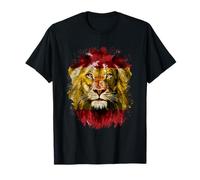 Vintage Spain Flag Pride Spanish Lion Face España Spain Flag Camiseta