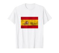 Vintage Spain Flag, Spanish Pride, I Love Spain Camiseta gráfica económica, Hombre, Blanco, M