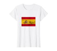 Vintage Spain Flag, Spanish Pride, I Love Spain Camiseta gráfica económica, Mujer, Blanco, M