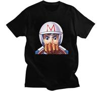 Vintage Speed Racer Men Anime Cartoon Mach T-Shirt Black Printed Mens Top tee S T-Shirt Black 3XL
