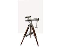 Vintage Spy Glass Telescopio de Doble Barril con trípode de Mesa de Madera Ajustable