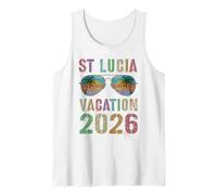 Vintage ST Lucia Vacation 2026 Viaje Familiar a Juego Camiseta sin Mangas