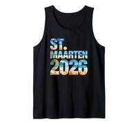 Vintage ST Maarten 2026 Vacay Travel Vacation Besties Familia Camiseta sin Mangas
