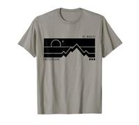 Vintage St. Moritz Suiza Montañas Senderismo Puesta de Sol Camiseta