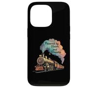 Vintage Steam Train Powered by Steam and Dreams Carcasa para iPhone 13 Pro