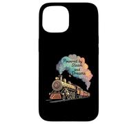 Vintage Steam Train Powered by Steam and Dreams Carcasa para iPhone 15