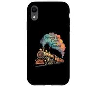 Vintage Steam Train Powered by Steam and Dreams Carcasa para iPhone XR