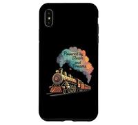 Vintage Steam Train Powered by Steam and Dreams Carcasa para iPhone XS Max