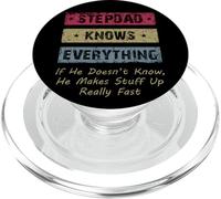 Vintage Stepdad Knows Everything Funny Step Dad Stepfather PopSockets PopGrip para MagSafe