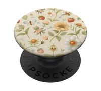 Vintage Strawberry Floral Garden Botanical Style PopSockets PopGrip Adhesivo