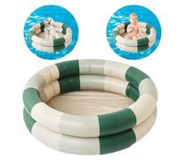 Vintage Stripes Kids Paddling Pool, Piscina Inflable para bebés, 2 Anillos con Seguridad Inflable, con Fondo de Burbuja de Seguridad Inflable, Interior al Aire Libre jardín Patio Trasero (Verde)