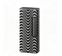 Vintage-Style Embossed Ripple Kerosene Lighter, Classic Side-Slide Ignition Design, Refillable; Suitable for Lighting Candles, Camping, and fireplaces (Black)(Black)