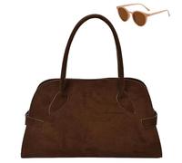 Vintage Suede Tote Bag For Women, Fashion Casual Handbag For Work, Large Capacity Soft Hobo Single Shoulder Bags