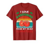 Vintage Sunset Funny I Love Gardening From My Head Tomates Camiseta