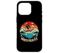 Vintage Sunset When Pig Fly 1600s Funny Saying Humorístico Carcasa para iPhone 16 Pro