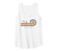Vintage Surfer California I Retro Santa Cruz California Camiseta sin Mangas, Mujer, Blanco, M