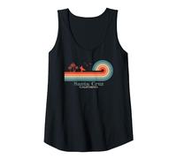 Vintage Surfer California I Retro Santa Cruz California Camiseta sin Mangas, Mujer, Negro, L