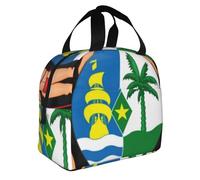 Vintage Surinam Emblema Nacional Estampado Bolsas Almuerzo Lonchera Térmica Niños Reutilizable Unisex Bolso Térmico Para Picnic Trabajo Escuela Camping