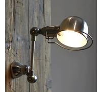 Vintage Swing Arm Wall Sconce, Silver Adjustable Bedside Reading Wall Lamp Industrial Metal Headboard Lighting, E27 Indoor Hardwired Iron Wall Light Flexible Rotatable Reading Lig