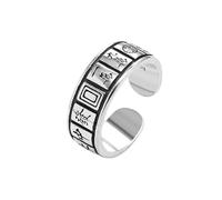 Vintage Tailandés Plata Hombres Joyería Creatividad Mahjong Juego De Apuestas Dios Pila Dinero 925 Anillos de Plata para Las Mujeres Regalos del Partido Unisex Atractivo Diseño