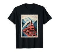 Vintage Tain Locomotive Stamp Steam Railway Art Camiseta