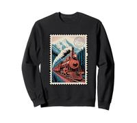 Vintage Tain Locomotive Stamp Steam Railway Art Sudadera