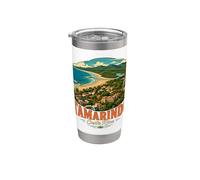 Vintage Tamarindo Costa Rica Travel Souvenir Monumento Regalo Vaso térmico de acero inoxidable de doble pared