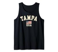 Vintage Tampa USA Bandera Americana Florida Cool Souvenir Retro Camiseta sin Mangas