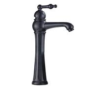Vintage taps for Bathroom Basin, Brass Sink Faucet Hot and Cold Water Bathroom Faucet Single Hole, Bathroom Mixer Tap Single Lever High, Black