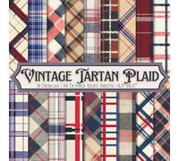 Vintage Tartan Plaid Scrapbook Paper Craft Pad: 18 Rustic Checkered Designs, 36 Double-Side Sheets Printed on 8.5"x8.5" Sized Paper. Perfect for Card ... Collage, Decoupage, DIY Project, Album Etc.