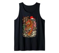 Vintage Tattoo Tiger Estilo Japonés Arte Monte Fuji Gráfico Camiseta sin Mangas