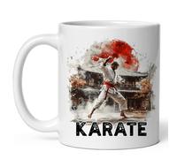 Vintage Taza Karate Decorada Taza de motivo musical 330ML para Regalo de fin de curso,Desayuno,Regalo para hermanos,Colegio