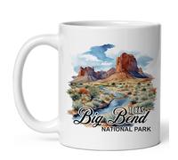 Vintage Taza Parque Nacional Big Bend Texas Retro Taza de motivo musical 330ML para Regalo de aniversario,Regalo para padres,Trabajo,Oficina