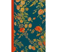 Vintage Teal Floral Journal - Elegant Botanical Pattern with Coral, Gold & Green Blooms: Perfect Gift for Writers, Artists, and Garden Lovers