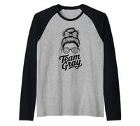 Vintage Team Grey Field Day Summer Camp Competición Apellido Camiseta Manga Raglan